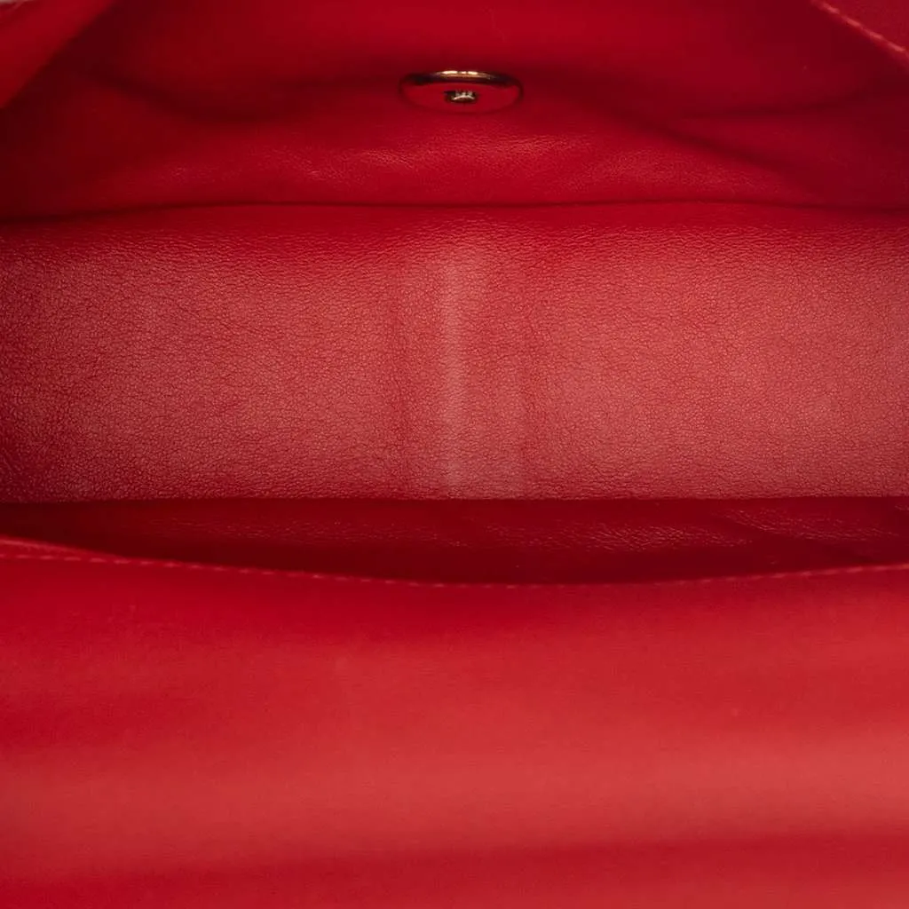 Chanel Small Lambskin Easy Carry Flap Red Leather Very good - Model View