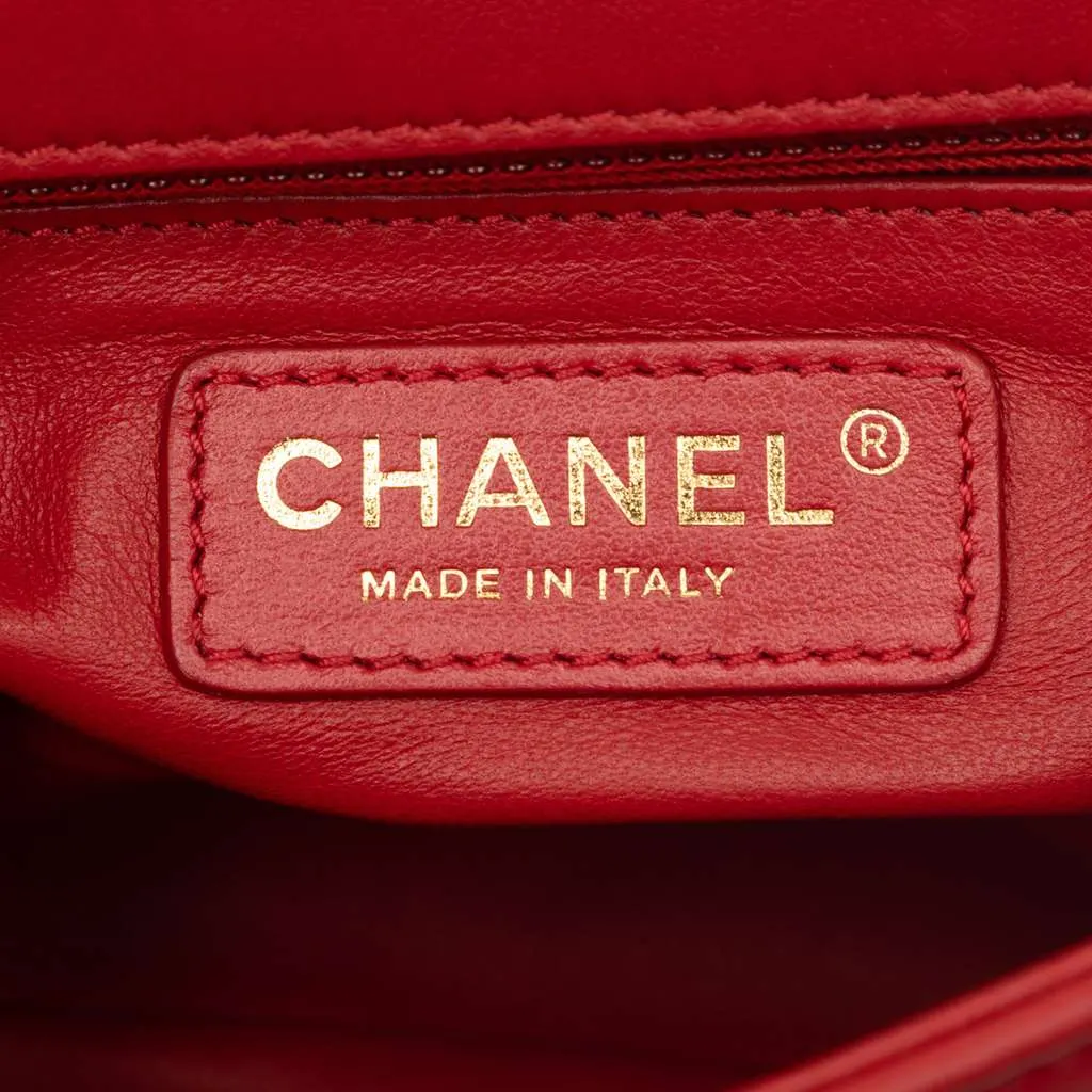 Chanel Small Lambskin Easy Carry Flap Red Leather Very good - Box View