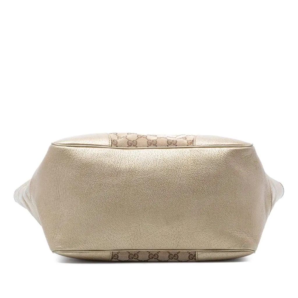 Gucci GG Canvas and Leather Bree Tote Beige Leather Good - Inside View