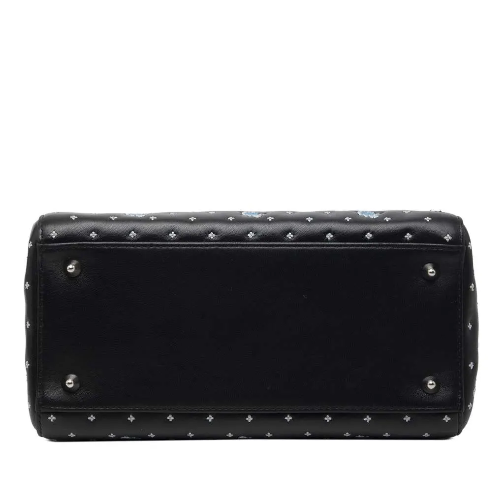 Dior Medium Calfskin Embroidered Flower Lady Dior Black Leather Very good - Inside View