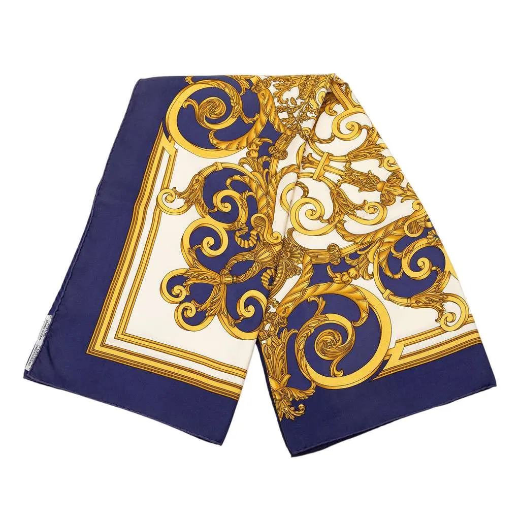 Hermès Les Tuileries Silk Scarf 90 Blue | Libas Collective