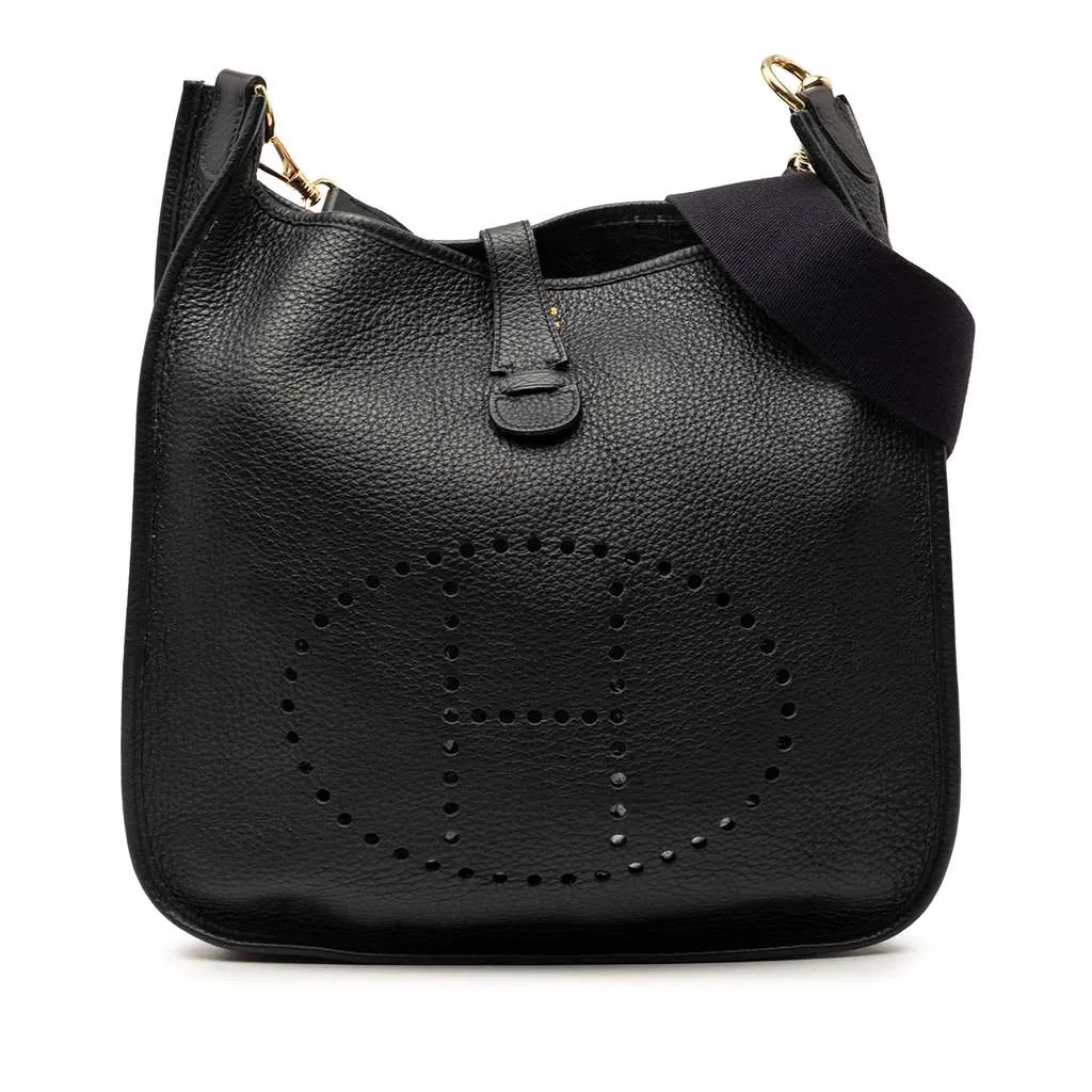 Hermès Clemence Evelyne I PM Black Leather Very good - Front View