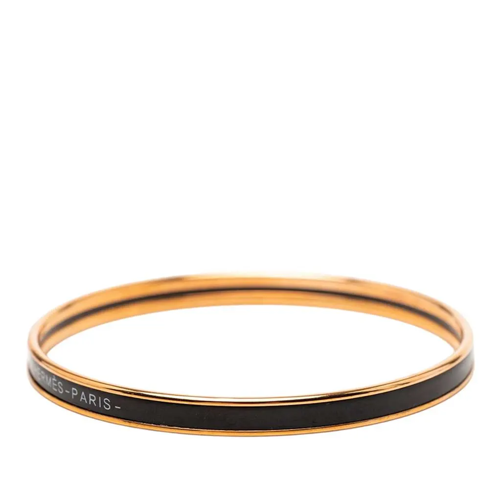 Hermès Extra Narrow Enamel Uni Bangle 62 Black Very good - Back View