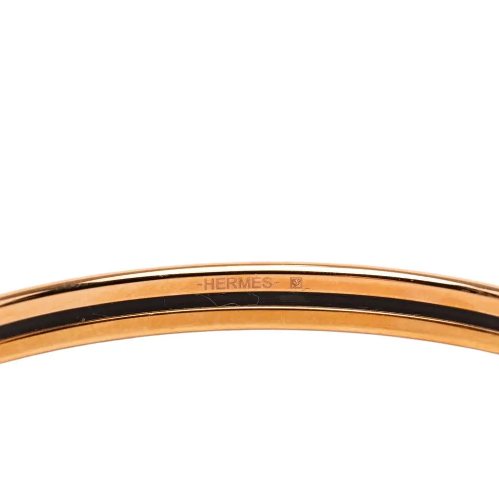 Hermès Extra Narrow Enamel Uni Bangle 62 Black Very good - Box View