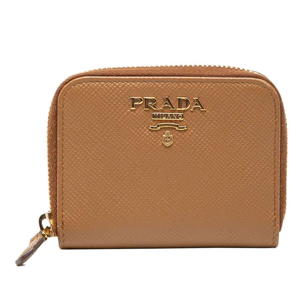 Prada محفظة نقود معدنية من سافيانو بسحاب