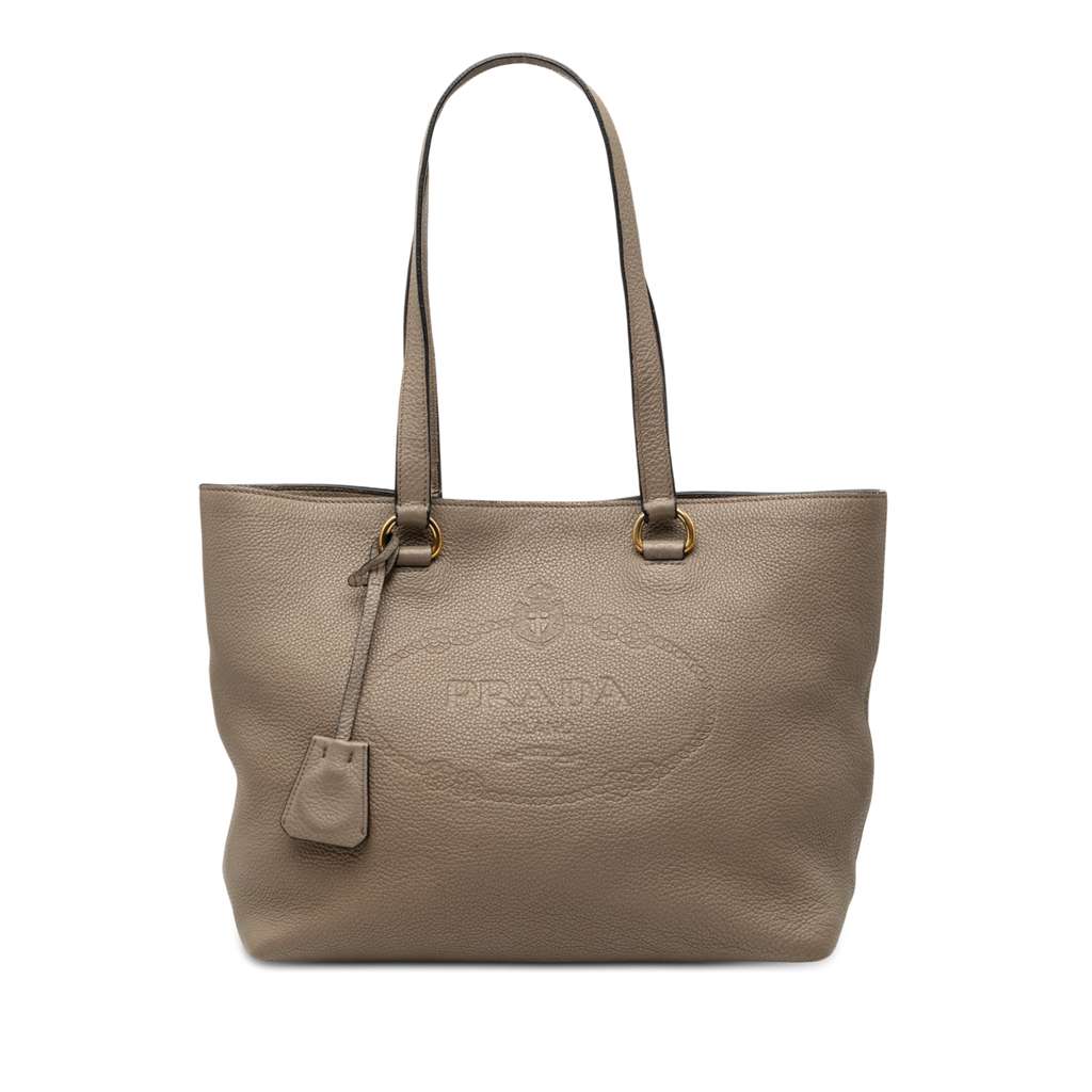 Prada حقيبة بشعار Vitello Daino Canapa