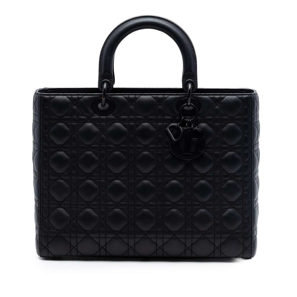 Dior Large Ultra Matte Calfskin Cannage Lady Dior