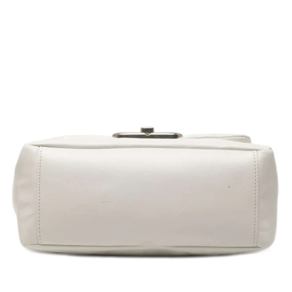 Balenciaga Small Calfskin Monaco Sling Shoulder Bag White Leather Very good - Inside View
