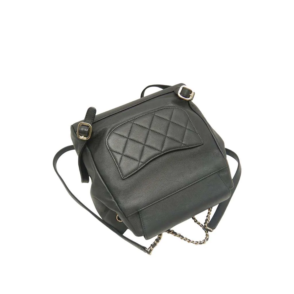 Chanel Business Affinity Caviar Backpack Black Leather Very good - Inside View