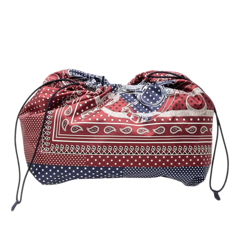 Hermès Silk Eperon d Or Bandana Sac Musardine Insert Pouch Red Silk Very good - Front View