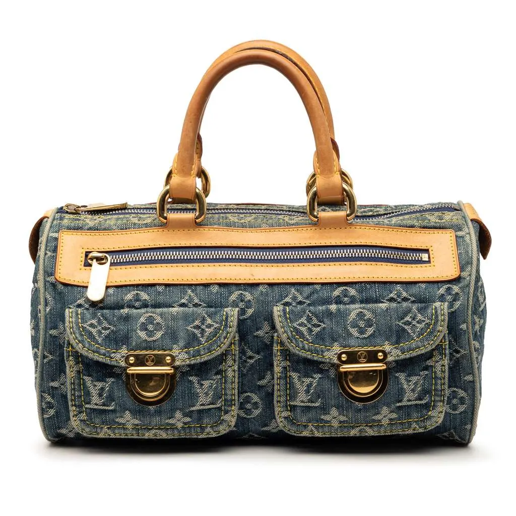 Louis Vuitton Monogram Denim Neo Speedy 30 Blue Denim Very good - Front View