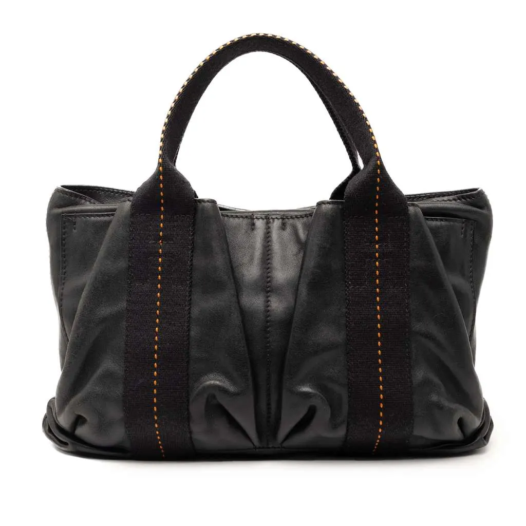Hermès Caravan Horizontal PM Black Leather Good - Front View