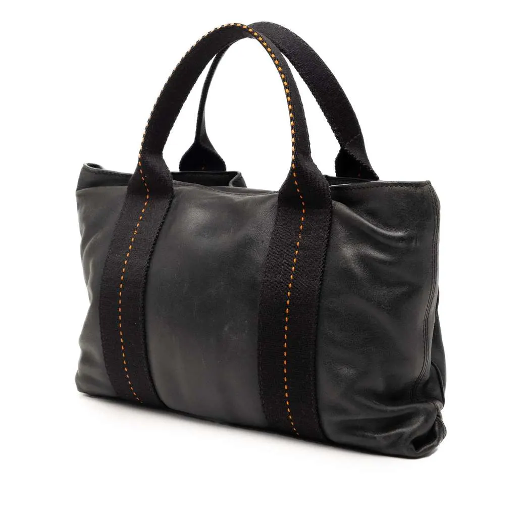 Hermès Caravan Horizontal PM Black Leather Good - Back View