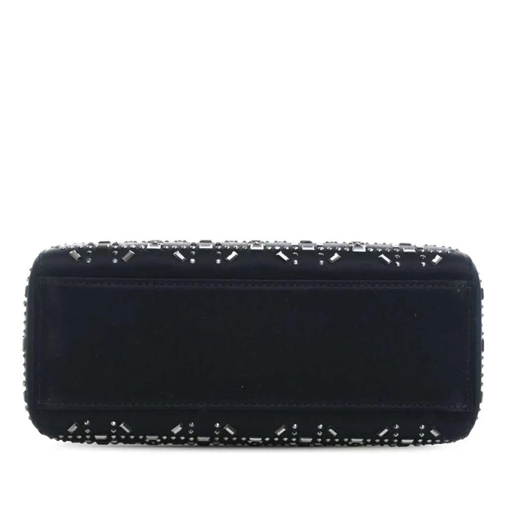 Dior Mini Satin Cannage Strass Crystal Embellished Lady Dior Blue Satin Very good - Inside View