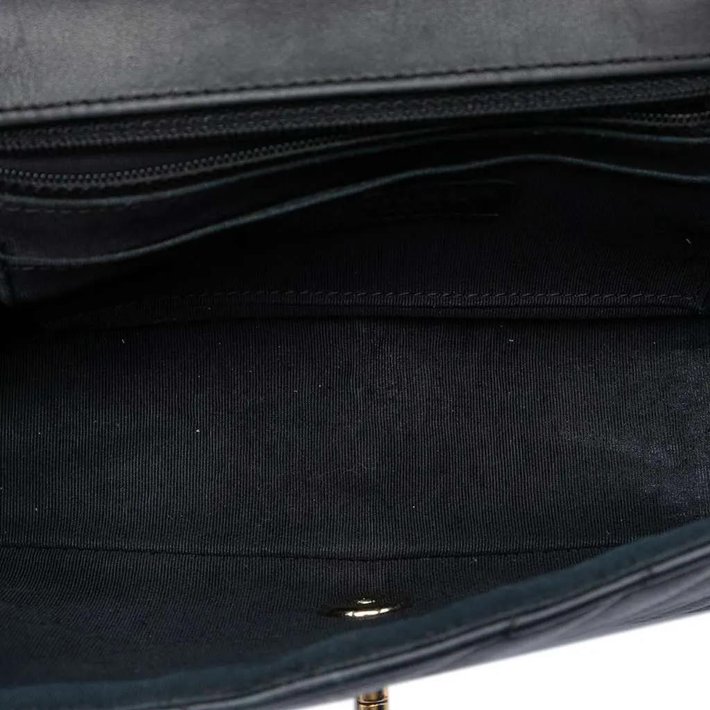 Chanel Mini Chevron Calfskin Statement Flap Black Leather Very good - Model View