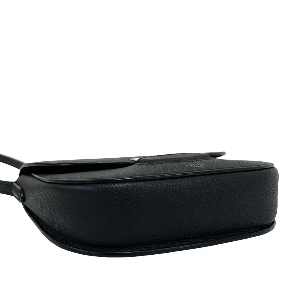 Celine Small Grained Calfskin Trotteur Crossbody Black Leather Very good - Inside View