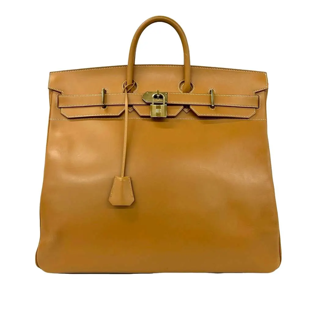 Hermès Vache HAC Birkin 50 Brown Leather Very good - Front View