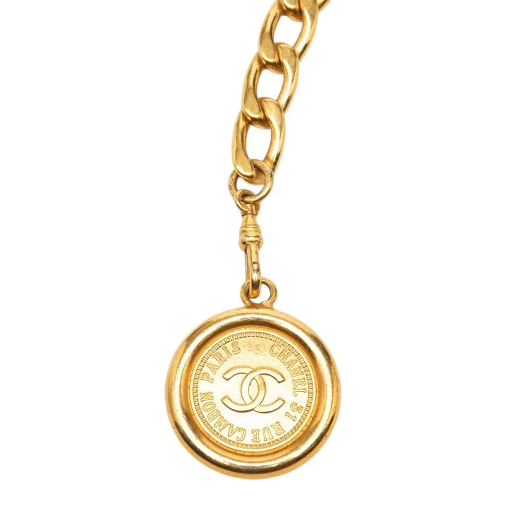 Chanel Gold Plated 31 Rue Cambon Medallion Chain Belt Gold Metal Very good - Back View