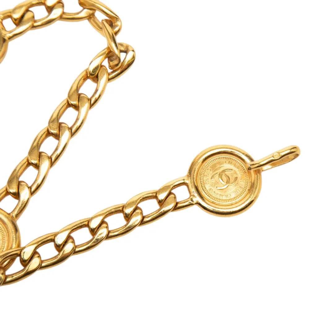 Chanel Gold Plated 31 Rue Cambon Medallion Chain Belt Gold Metal Very good - Inside View