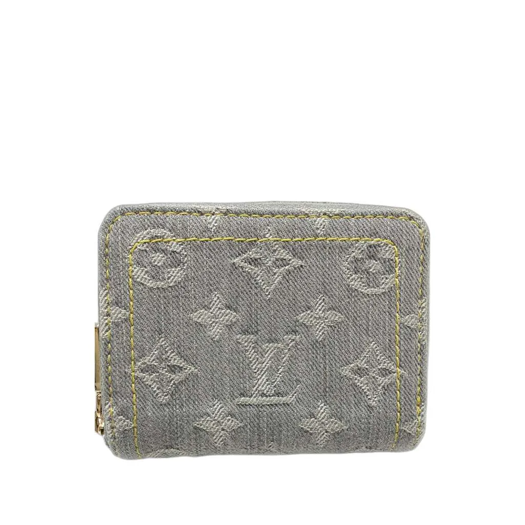 Louis Vuitton Monogram Denim Zippy Coin Purse Grey Denim Very good - Front View