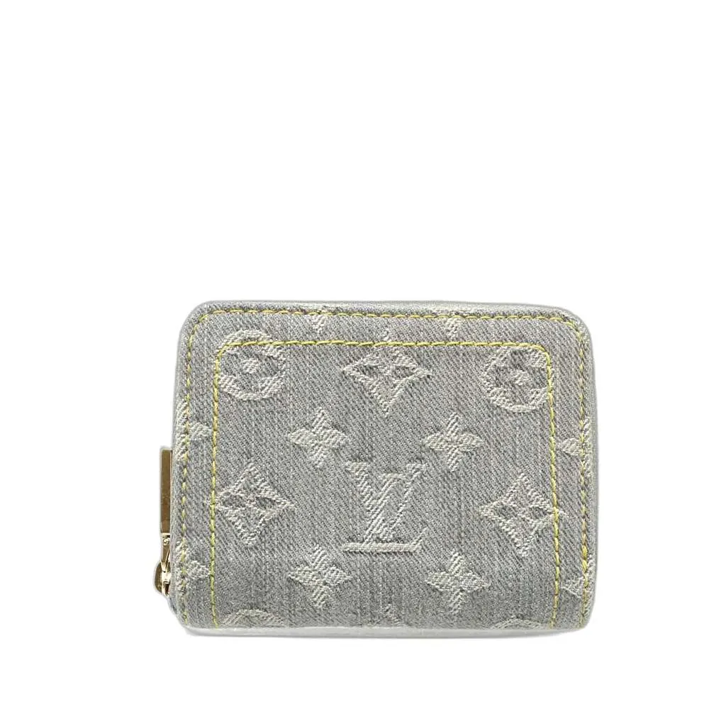Louis Vuitton Monogram Denim Zippy Coin Purse Grey Denim Very good - Back View