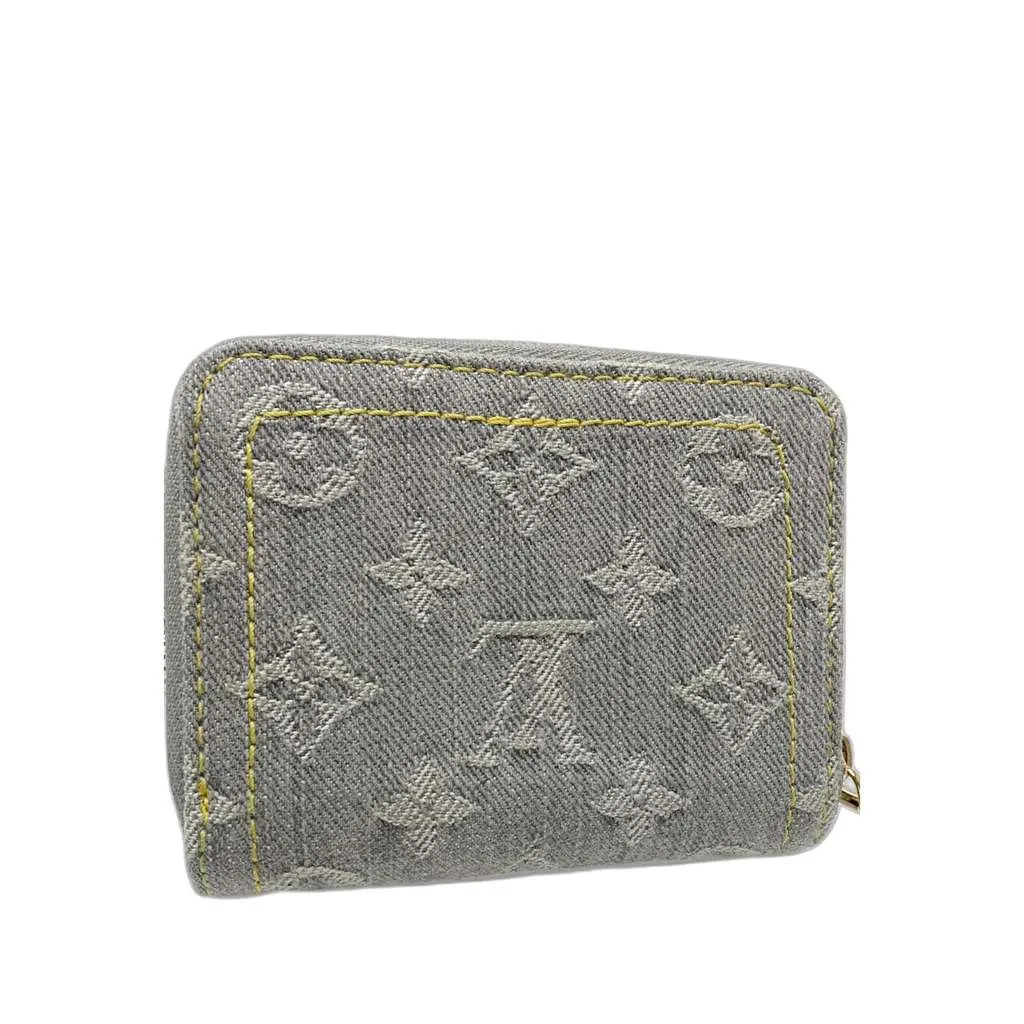 Louis Vuitton Monogram Denim Zippy Coin Purse Grey Denim Very good - Inside View