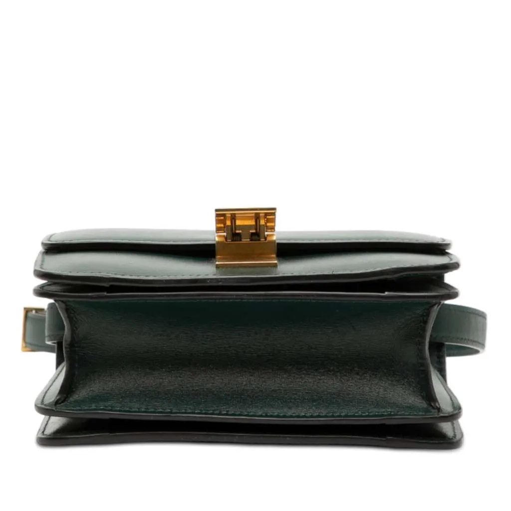 Celine Small Calfskin Classic Box Green Leather Very good - Inside View