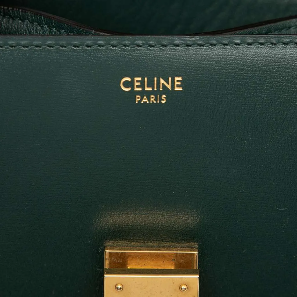 Celine Small Calfskin Classic Box Green Leather Very good - Box View