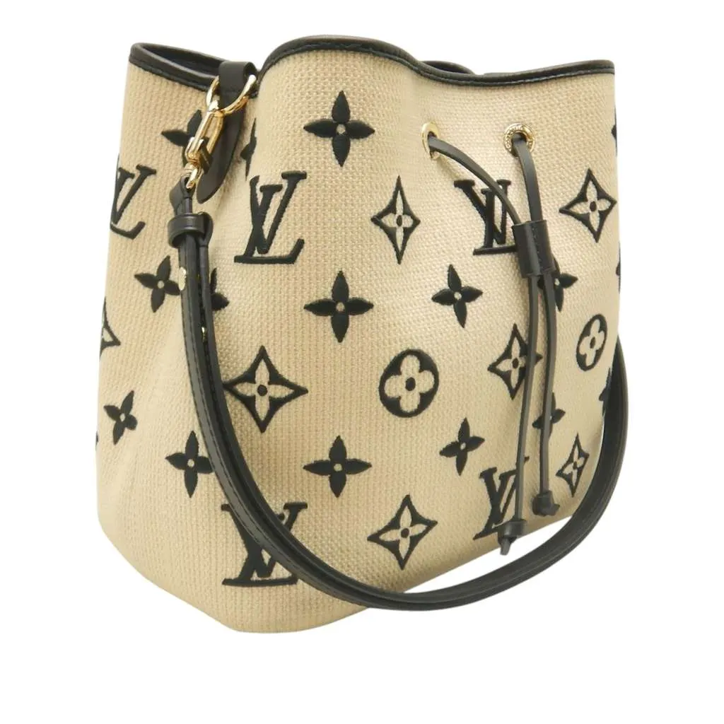 Louis Vuitton Monogram By the Pool Neonoe MM Brown Cotton Very good - Back View