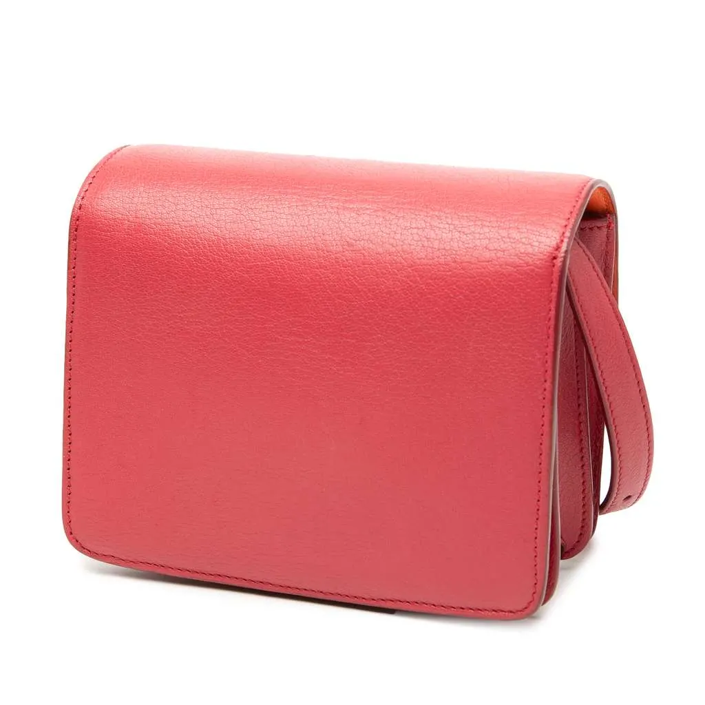 Celine Small Calfskin Classic Box Red Leather Very good - Back View