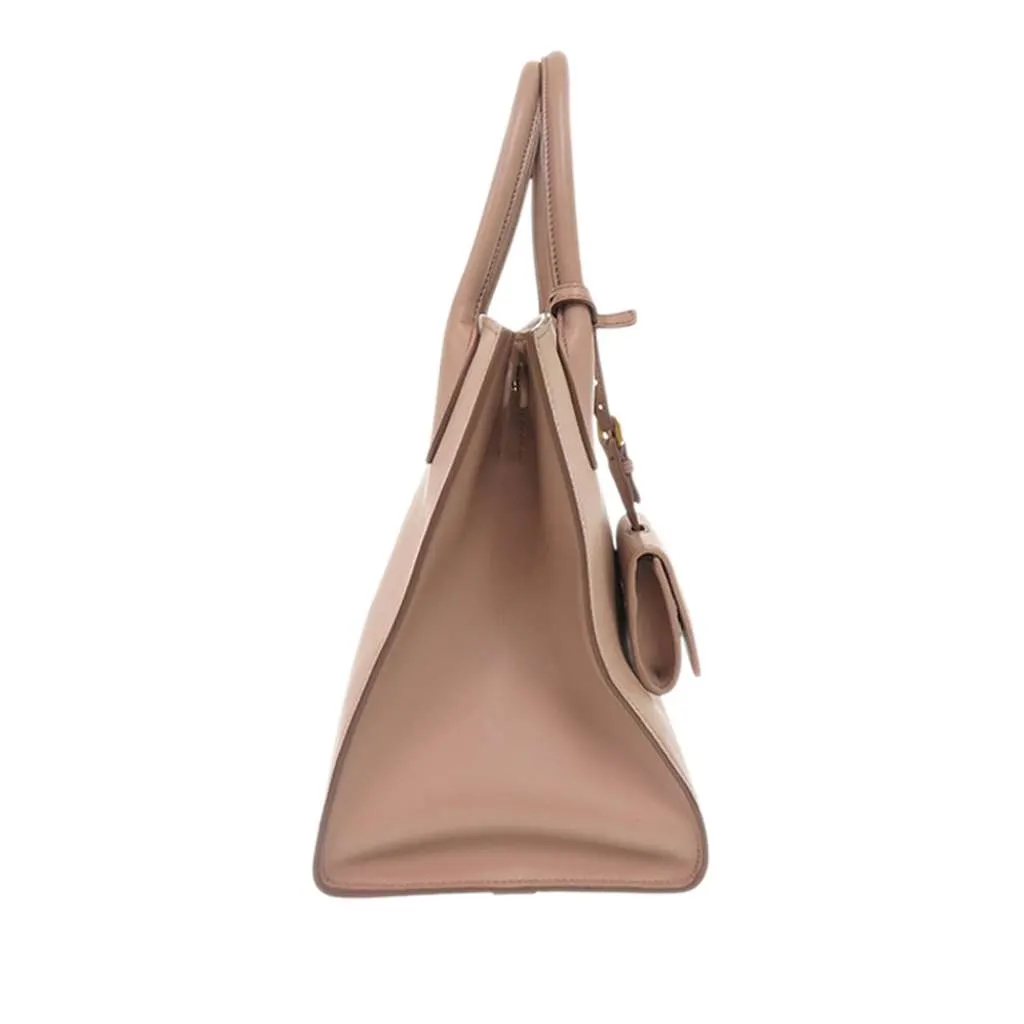 Prada Medium Saffiano Cuir Monochrome Top Handle Tote Brown Leather Very good - Model View