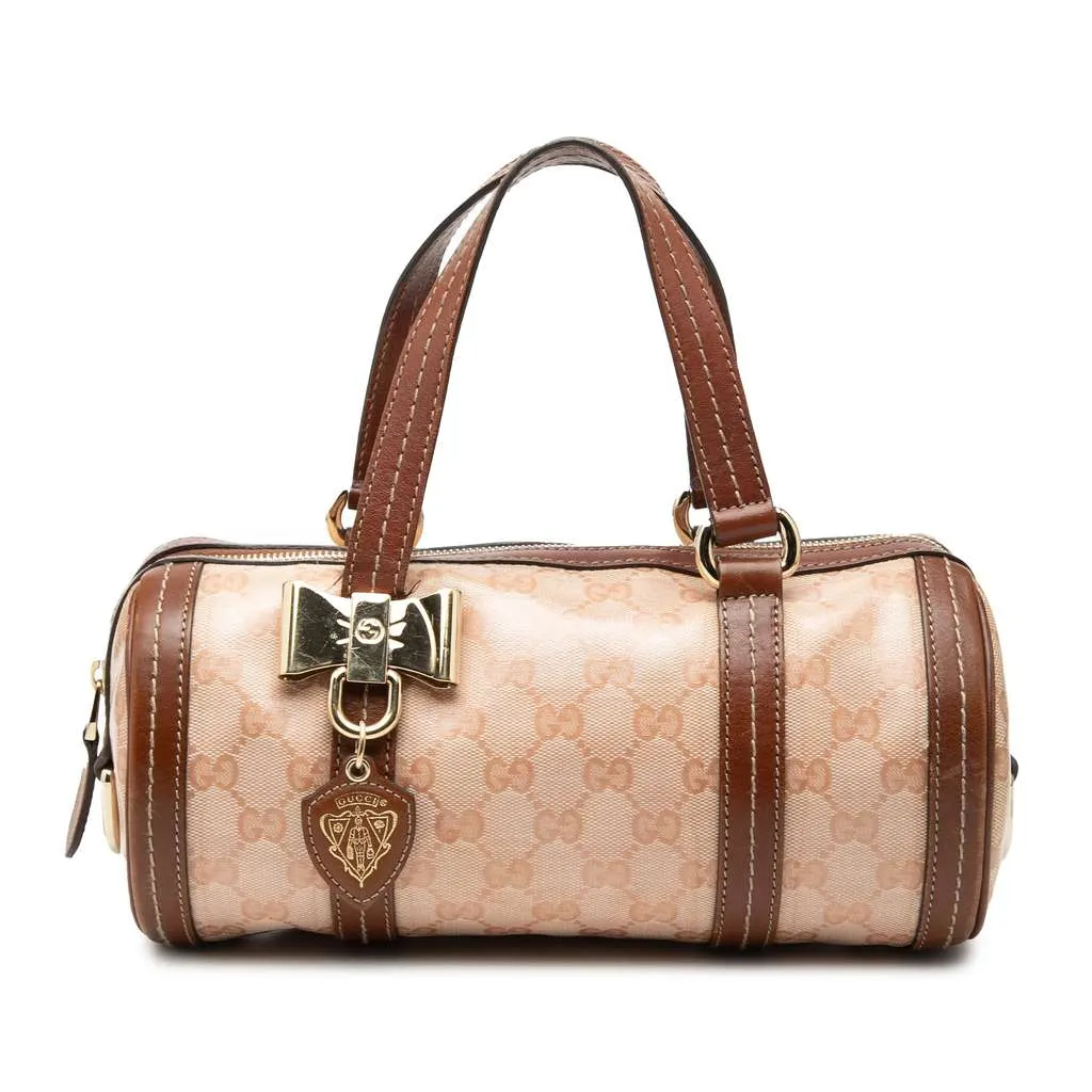 Gucci Small GG Crystal Duchessa Boston Bag Pink Canvas Very good - Front View