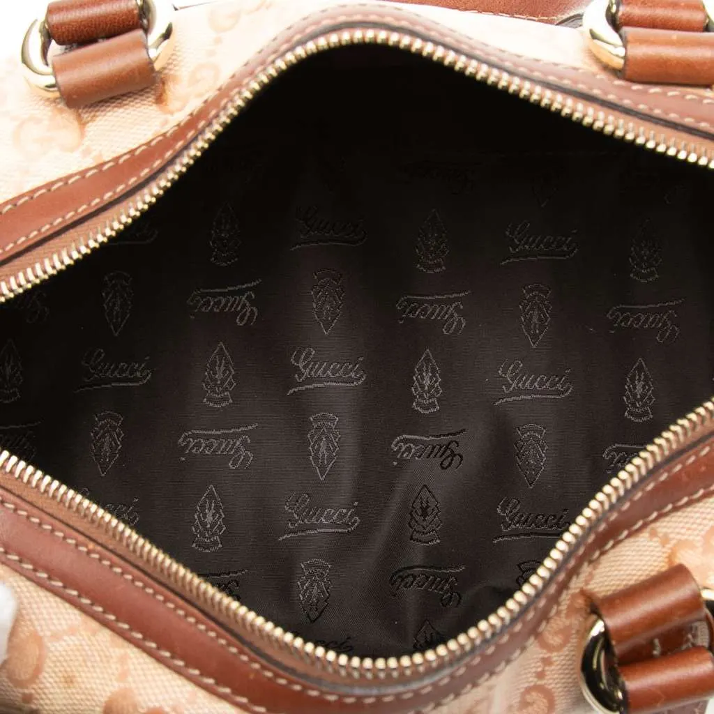 Gucci Small GG Crystal Duchessa Boston Bag Pink Canvas Very good - Model View