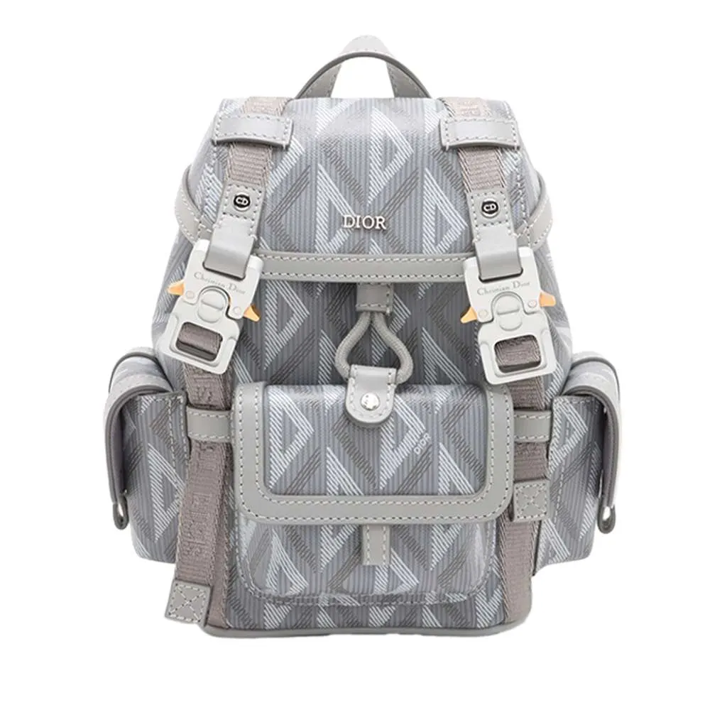 Dior Mini Coated Canvas CD Diamond Hit The Road Backpack Grey Canvas Very good - Front View