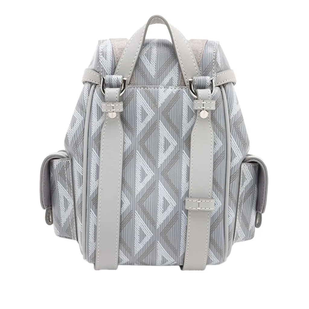 Dior Mini Coated Canvas CD Diamond Hit The Road Backpack Grey Canvas Very good - Back View
