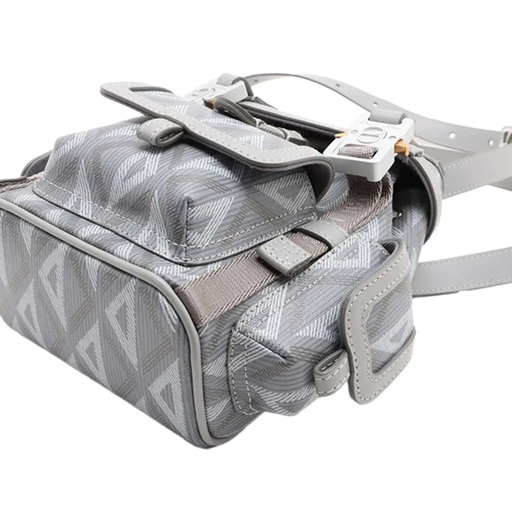 Dior Mini Coated Canvas CD Diamond Hit The Road Backpack Grey Canvas Very good - Model View