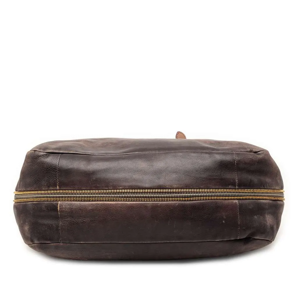 Prada Ombre Vitello Daino Side Zip Convertible Tote Brown Leather Very good - Inside View