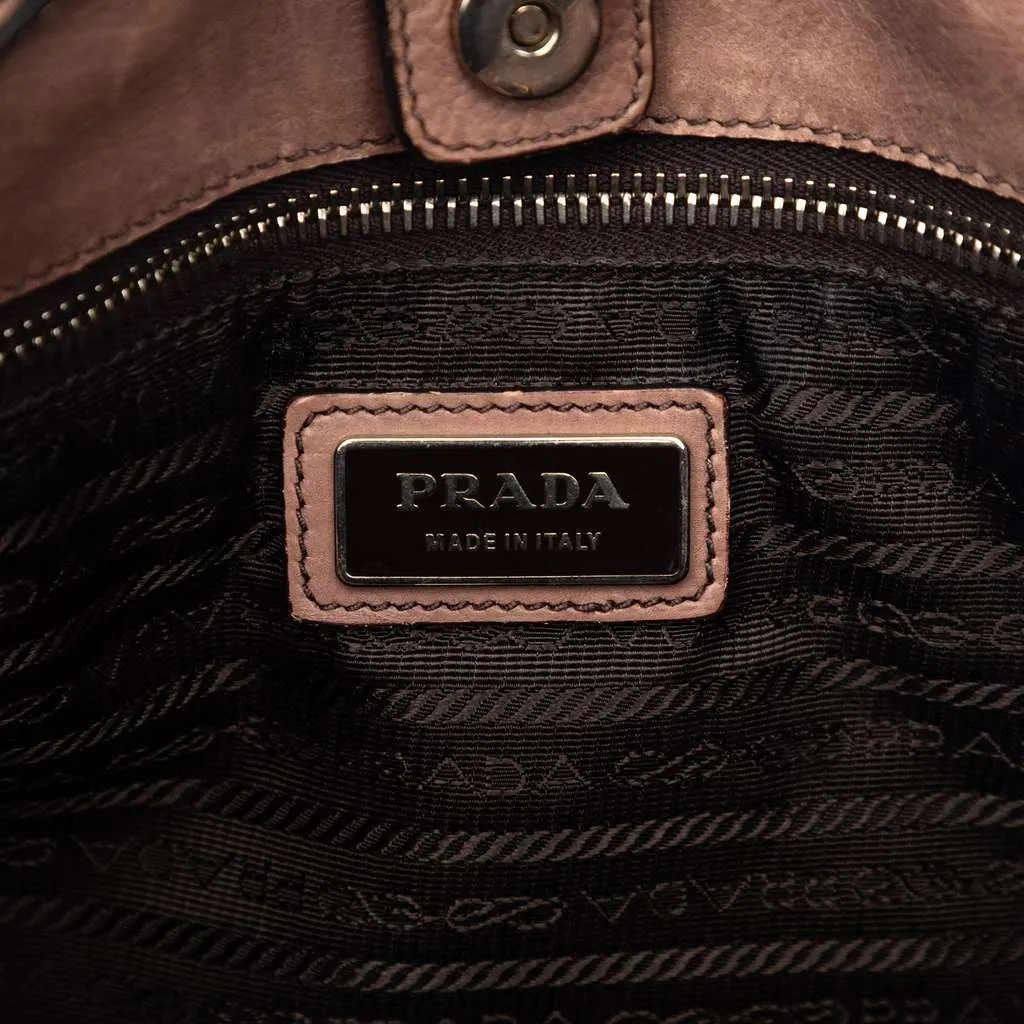 Prada Ombre Vitello Daino Side Zip Convertible Tote Brown Leather Very good - Box View