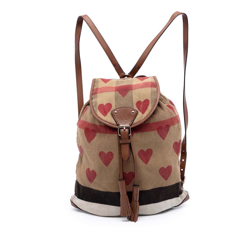 Burberry Mega Check Canvas Chiltern Hearts Backpack