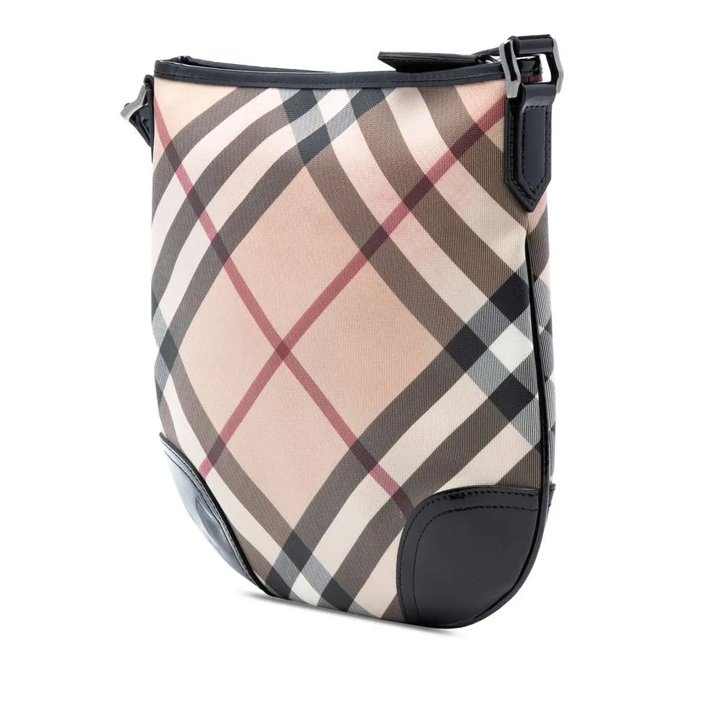 Burberry Supernova Check Coated Canvas Dryden Crossbody Beige Good - Back View