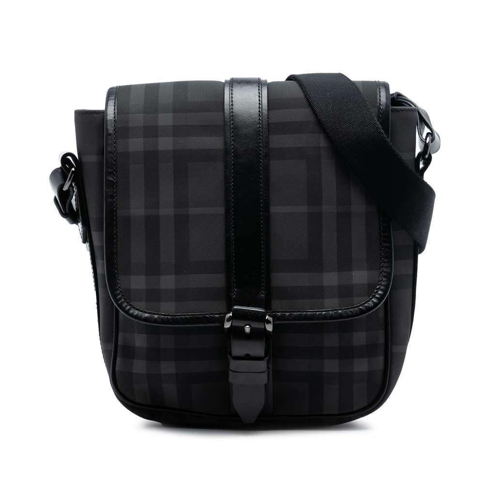 Burberry Smoke Check Coated Canvas Crossbody