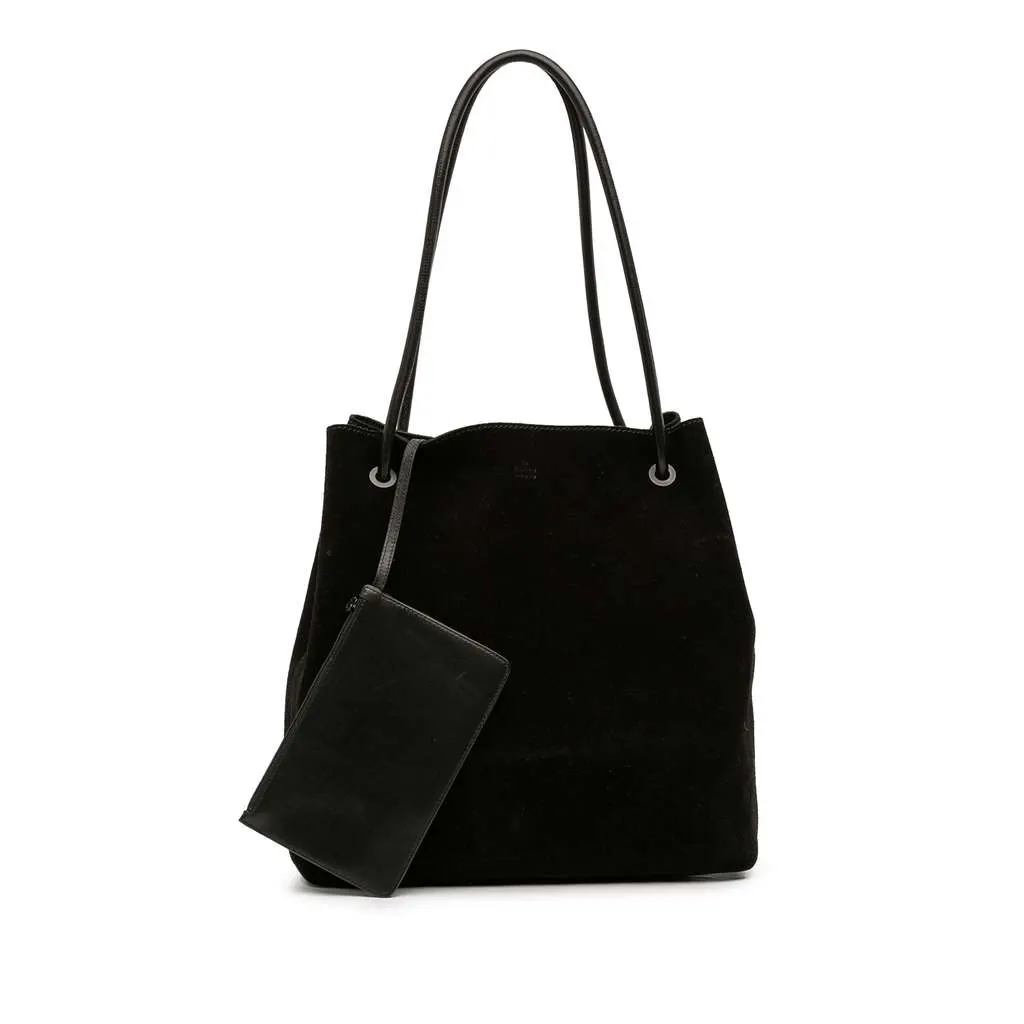 Gucci GG Suede Gifford Tote Black Leather Very good - Front View
