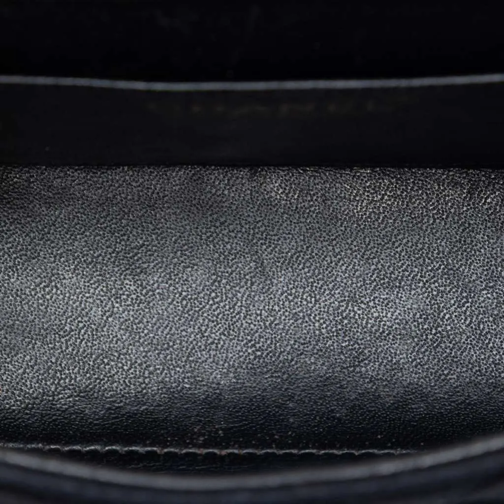 Chanel Extra Mini Rectangular Classic Suede Single Flap Black Leather Very good - Model View
