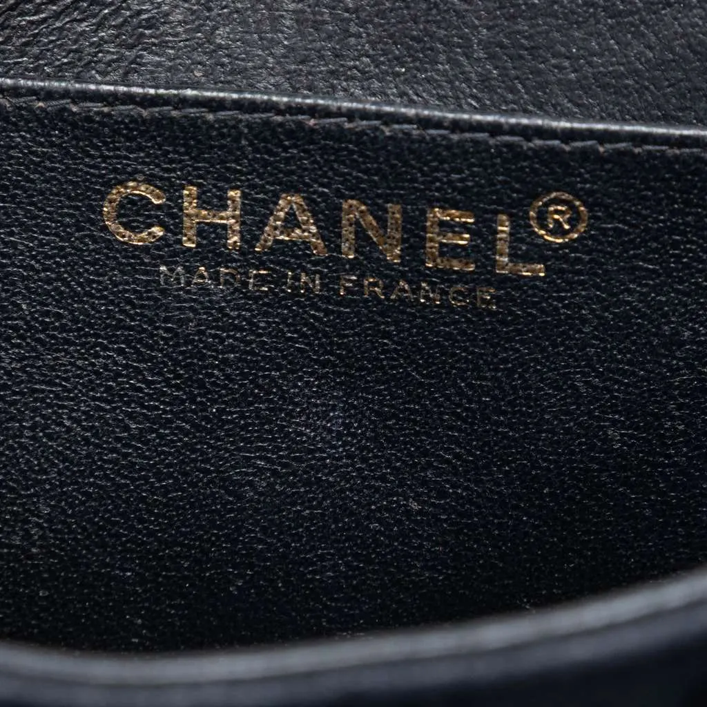 Chanel Extra Mini Rectangular Classic Suede Single Flap Black Leather Very good - Box View