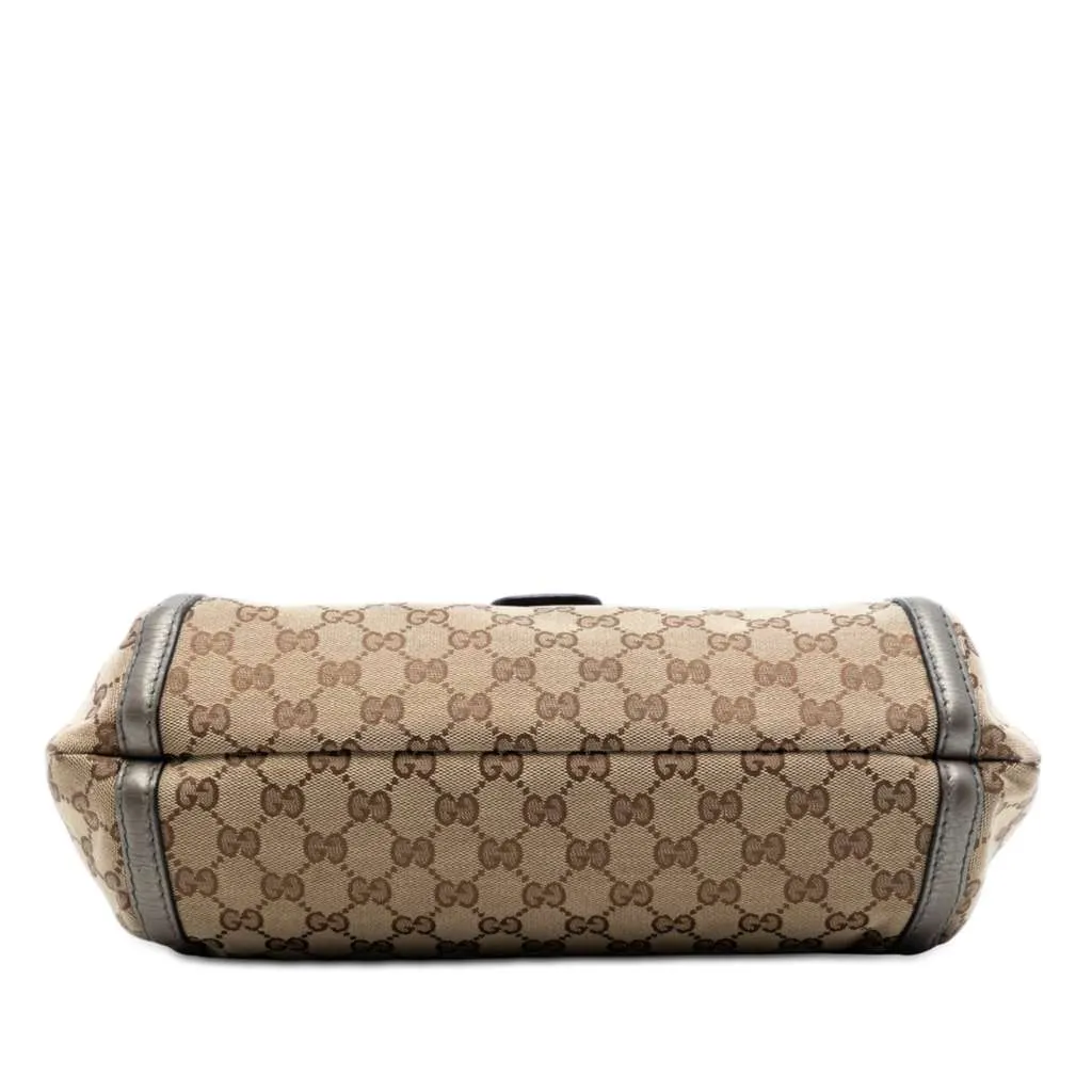 Gucci Medium GG Canvas Techno Horsebit Satchel Beige Canvas Very good - Inside View
