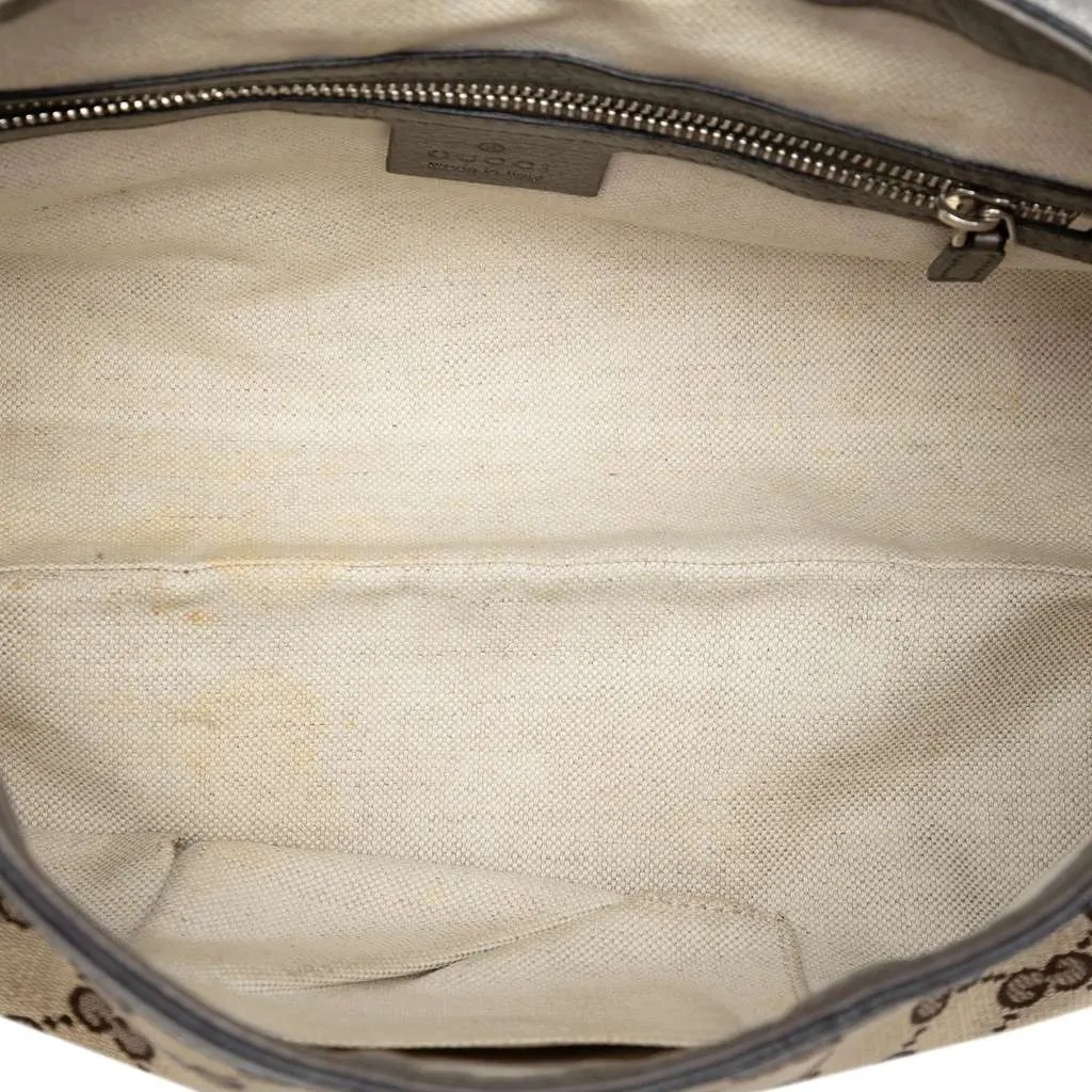 Gucci Medium GG Canvas Techno Horsebit Satchel Beige Canvas Very good - Model View