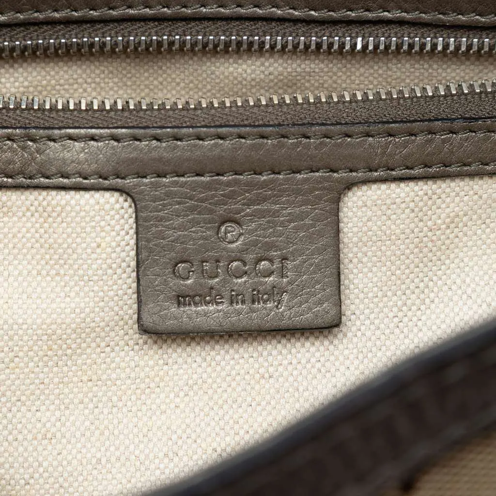 Gucci Medium GG Canvas Techno Horsebit Satchel Beige Canvas Very good - Box View