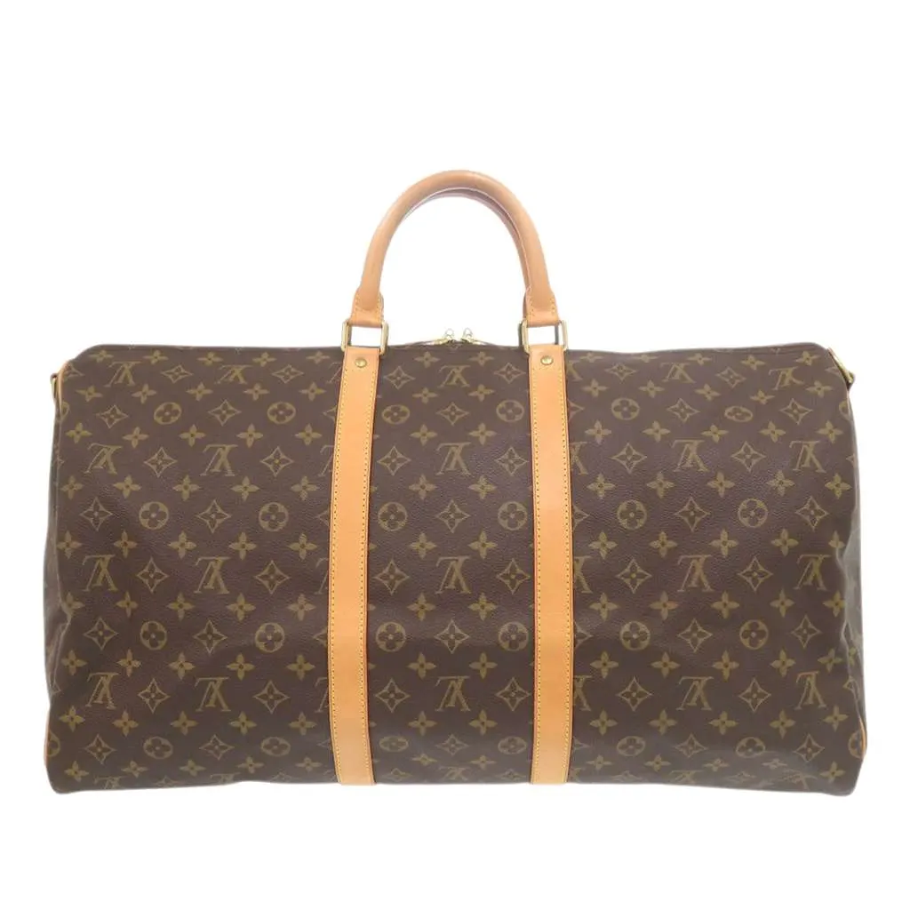 Louis Vuitton Monogram Keepall Bandouliere 55 Brown Very good - Back View