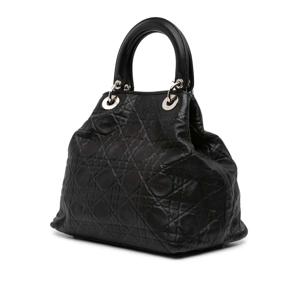 Dior Lambskin Cannage Soft Lady Dior Black Leather Very good - Back View