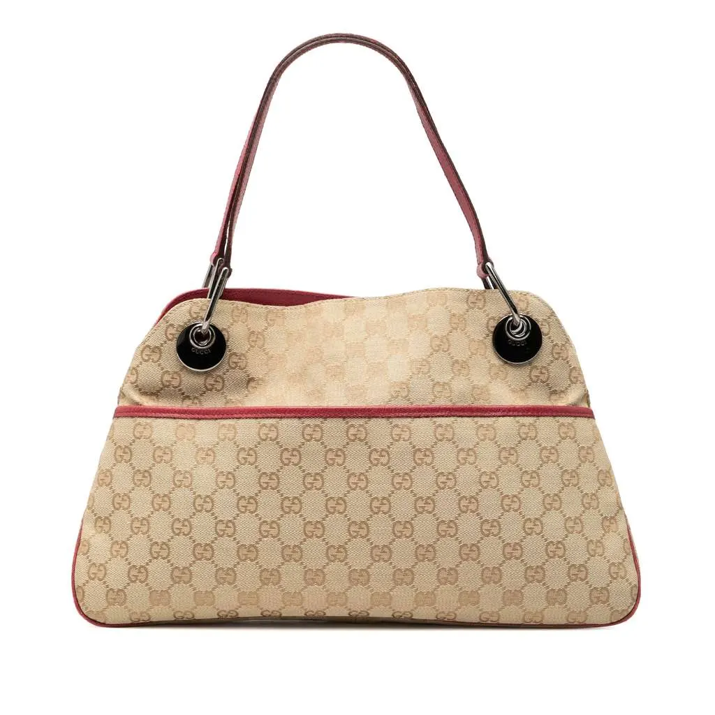 Gucci GG Canvas Eclipse Shoulder Bag Beige Canvas Very good - Front View